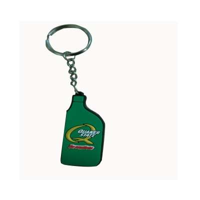 green bottle shaped double sided 3d soft pvc custom key chain