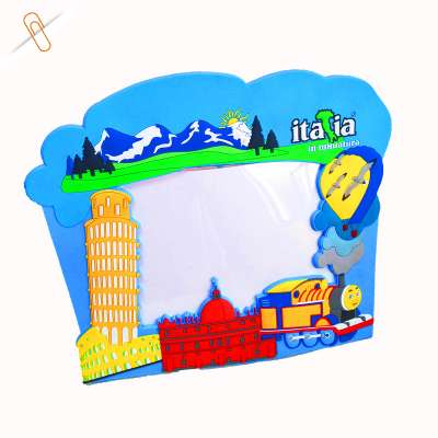 Rubber design recessed micro injection business gift 3d custom built shaped cartoon pvc photo picture frame