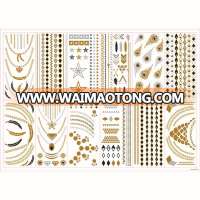 2014 new Gold and silver foil temporary tattoo10*21 cm