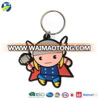 F J brand wholesale marvel key chain ring soft pvc rubber keychain custom logo