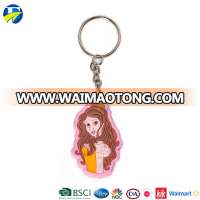 2017 FJ brand cartoon character princess pvc material keychain cunstom soft pvc or rubber 3d keychains for kids