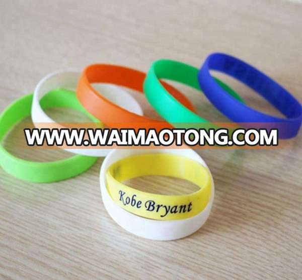 factory custom bulk cheap high quality eco-friendly standard 202*12*2mm multi color print healthy silicone bracelet