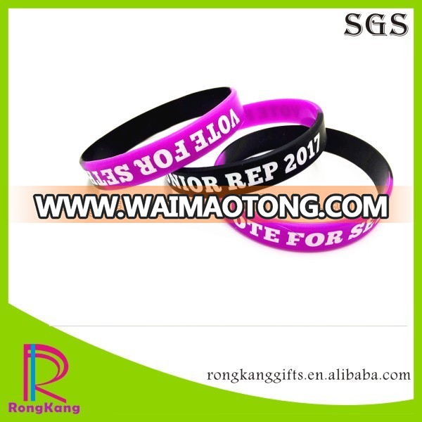 2017 hot to sell segmented printed silicone bracelet