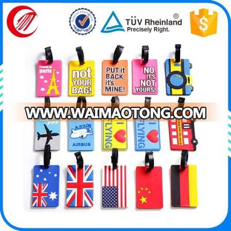 Luggage tag wholesale custom standard size soft baggage tag pvc luggage tag